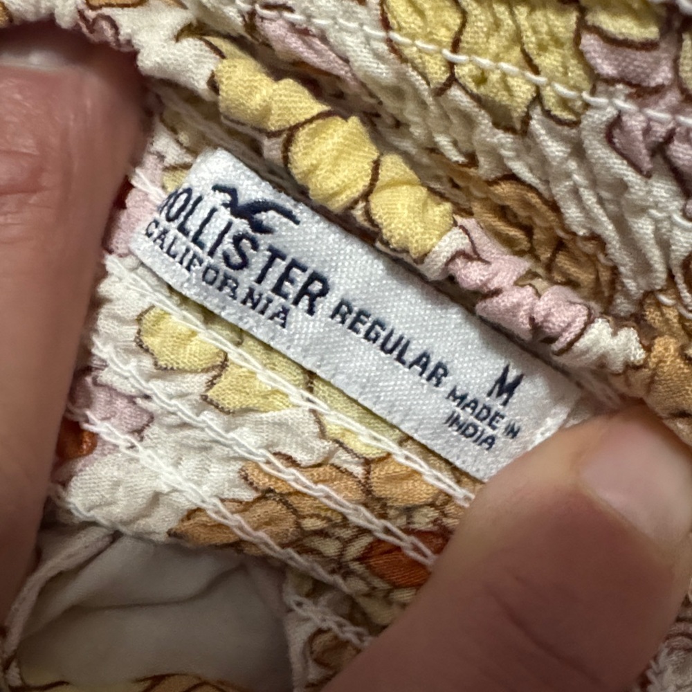 Retro Vibes Hollister Halter Style Sundress-Sz M-Tan/Yellow/Pink/White-Lined-EUC - Picture 14 of 14